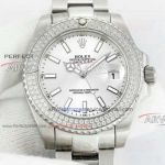 Perfect Replica Rolex Datejust White Face Stainless Steel Oyster Band Diamond 41mm Watch